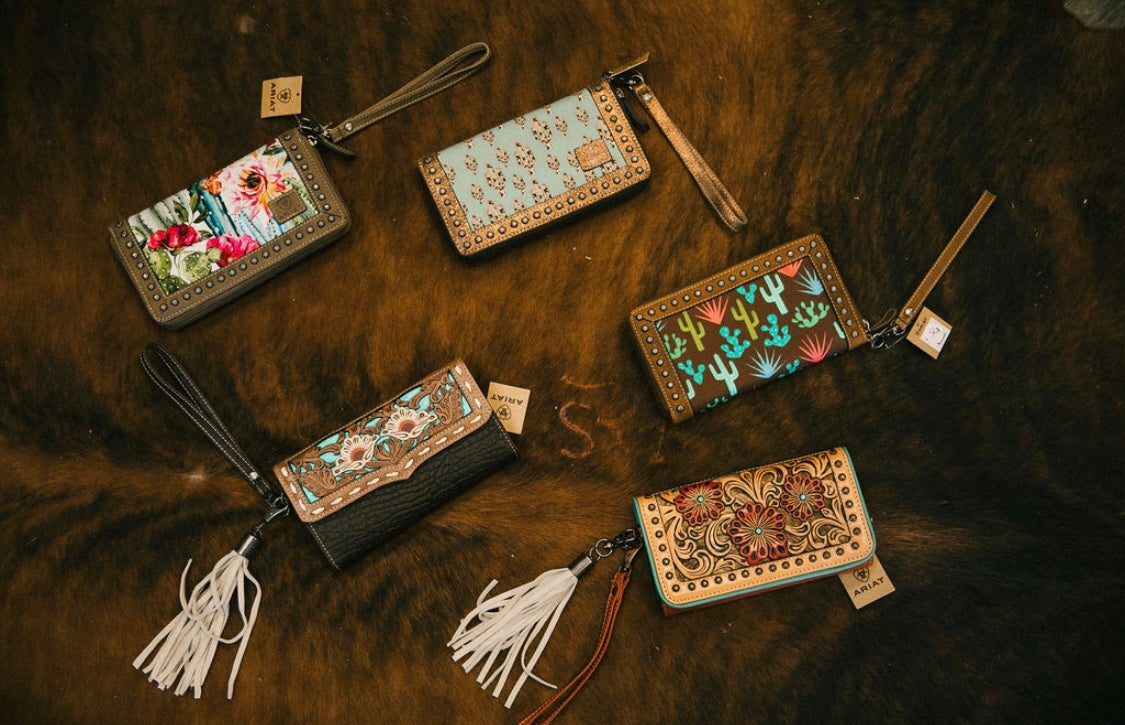 Ariat Leather Tooled Wallet